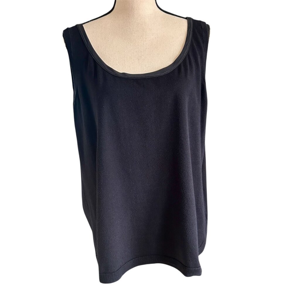 Talbots Black Sleeveless Scoop Neck Shell – Women’s Plus 3X – Knit Tank